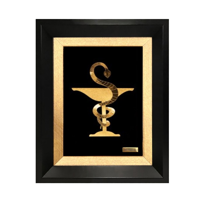 تابلو روکش طلا طرح روز داروساز