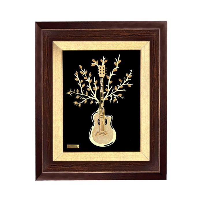 تابلو روکش طلا طرح گیتار