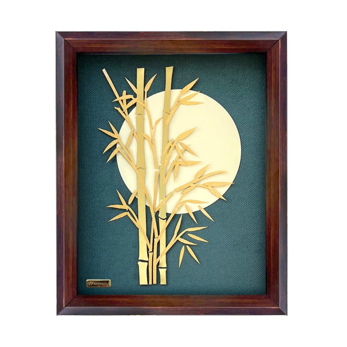 تابلو روکش طلا طرح بامبو