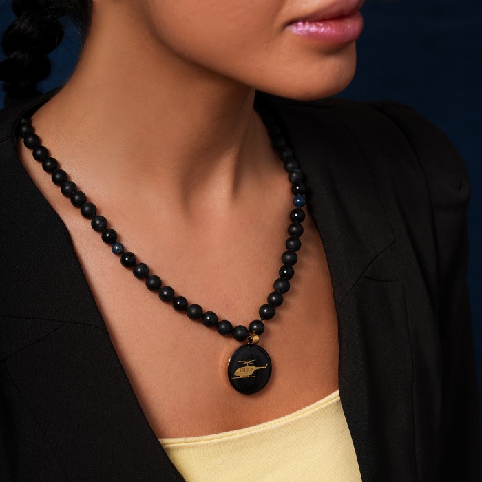 گردنبند روکش طلا طرح هلیکوپتر