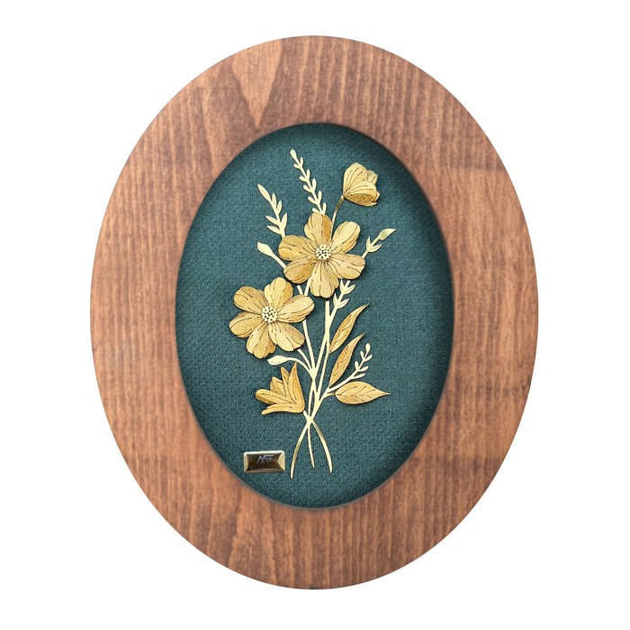 تابلو روکش طلا طرح بنفشه سری زمرد 