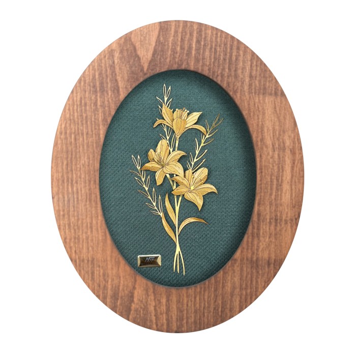 تابلو روکش طلا طرح رعنا سری زمرد