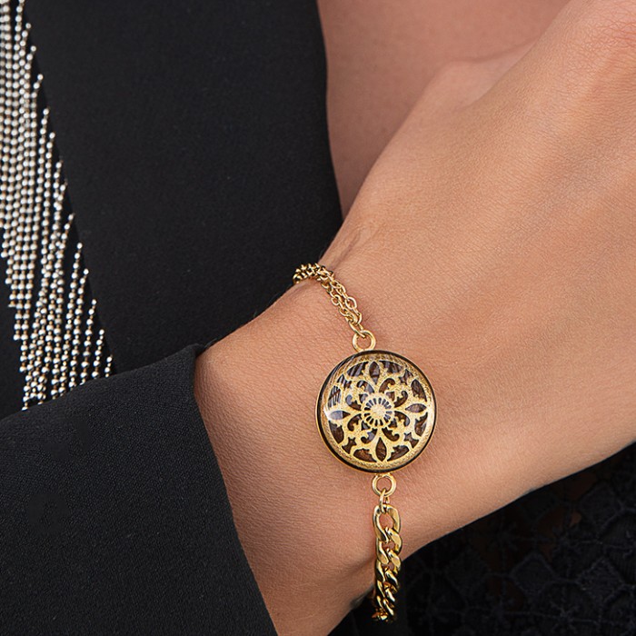 دستبند روکش طلا طرح افرا