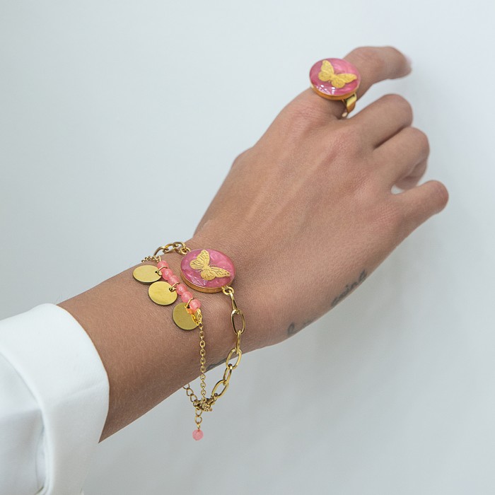 دستبند روکش طلا طرح رها