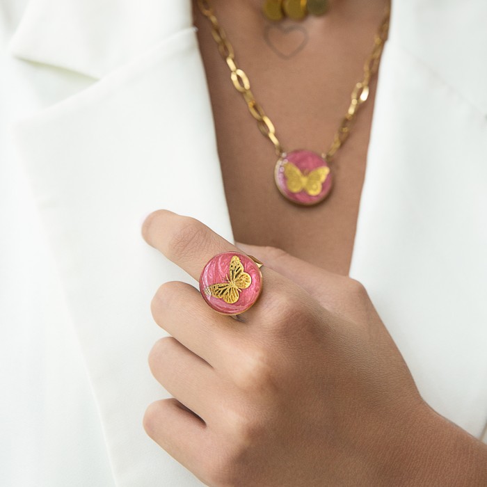 انگشتر روکش طلا طرح رها