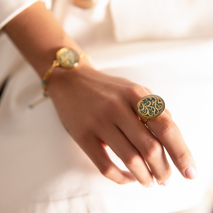 انگشتر روکش طلا طرح پیچک